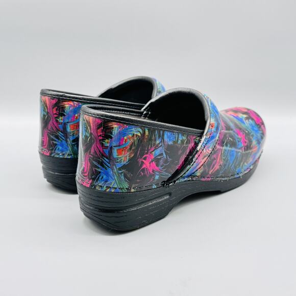 Dansko Shoes Womens 12 Black Multicolor Leather Clogs XP Professional Work Nurse - Picture 8 of 12